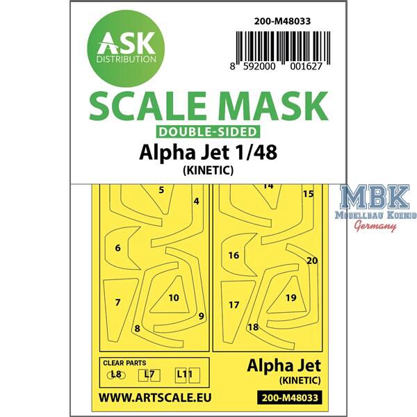 Artscale ASK200-M48033 Alpha Jet double-sided painting mask for Kinetic