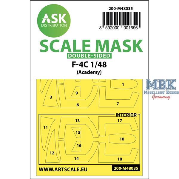 Artscale ASK200-M48035 F-4C double-sided painting mask for Academy