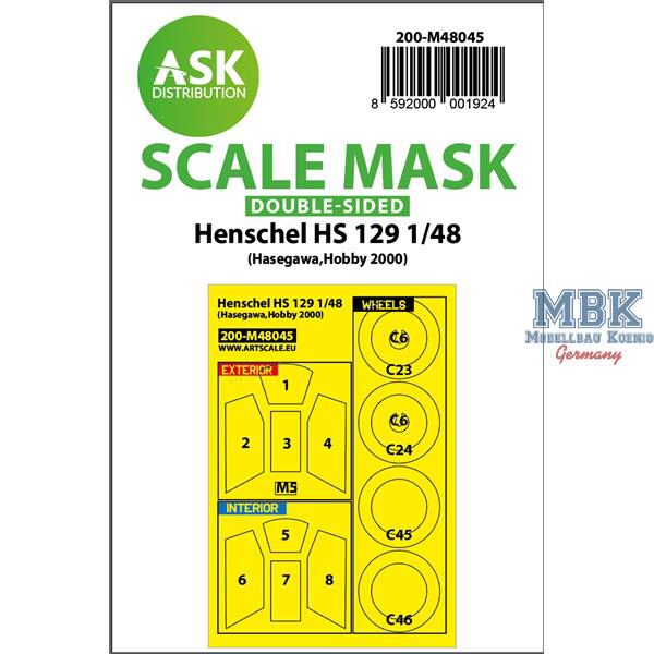 Artscale ASK200-M48045 Henschel Hs 129 double-sided painting mask