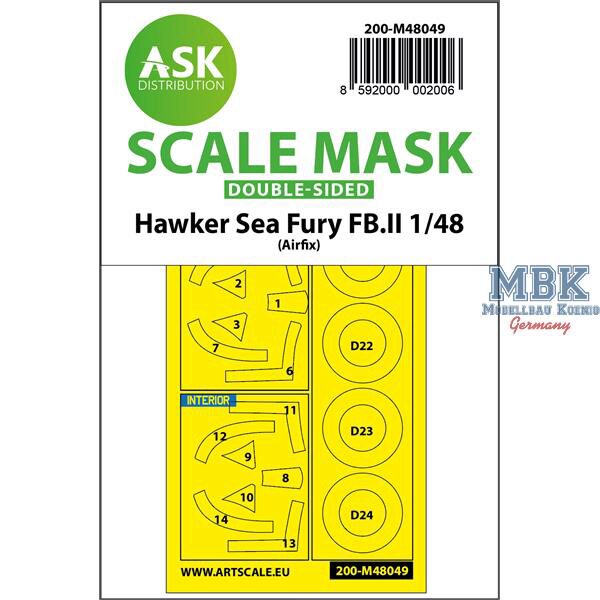 Artscale ASK200-M48049 Hawker Sea Fury FB.11 double-sided mask for Airfix