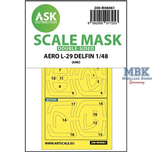Artscale ASK200-M48061 AERO L-29 DELFIN double-sided express mask for AMK