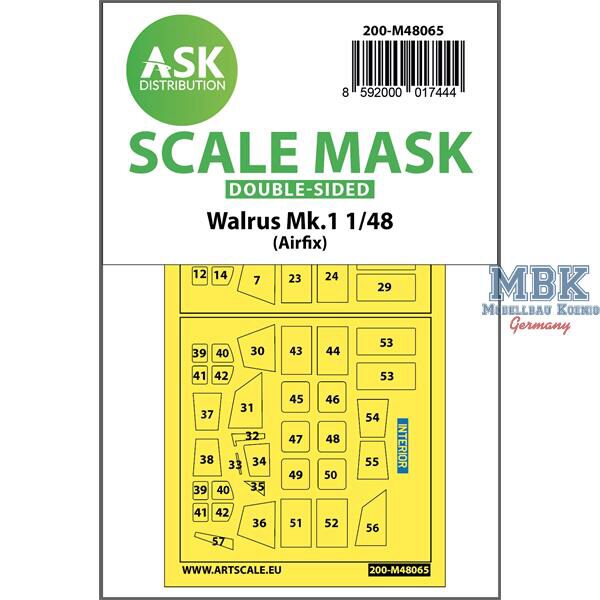 Artscale ASK200-M48065 Walrus Mk.1 double-sided mask for Airfix
