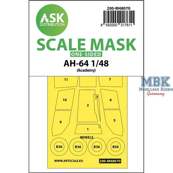 Artscale ASK200-M48070 AH-64 one-sided mask for Academy