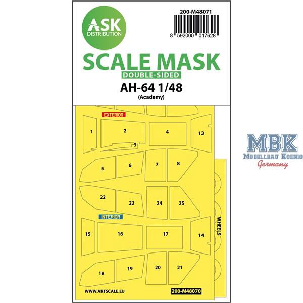 Artscale ASK200-M48071 AH-64 double-sided mask for Academy