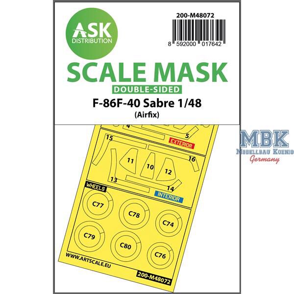 Artscale ASK200-M48072 F-86F-40 Sabre double-sided mask for Airfix