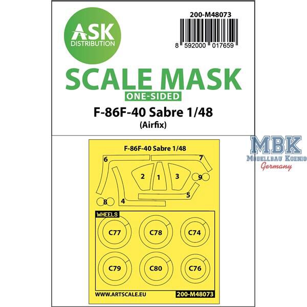Artscale ASK200-M48073 F-86F-40 Sabre one-sided mask for Airfix