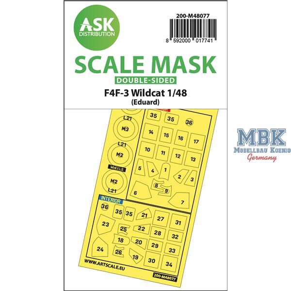 Artscale ASK200-M48077 F4F-3 Wildcat double-sided express mask f. Eduard