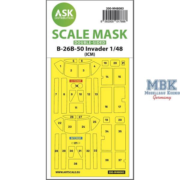 Artscale ASK200-M48083 B-26B-50 Invader double-sided mask self-adhesive