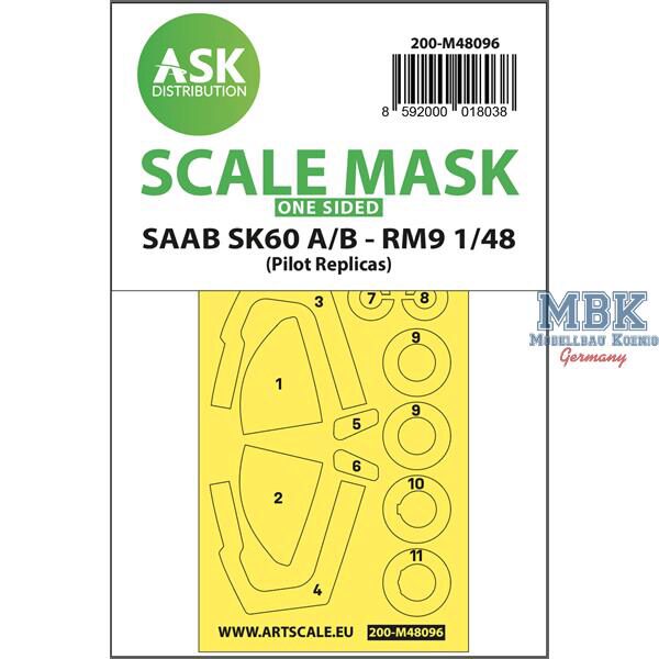 Artscale ASK200-M48096 SAAB SK60 one-sided mask self-adhesive, pre-cutted