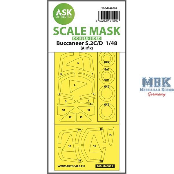 Artscale ASK200-M48099 Buccaneer S.2C/D double-sided mask self-adhesive