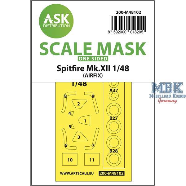 Artscale ASK200-M48102 Spitfire Mk.XII one-sided mask self-adhesive