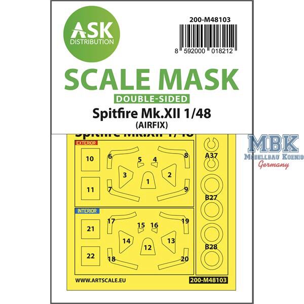 Artscale ASK200-M48103 Spitfire Mk.XII double-sided mask self-adhesive