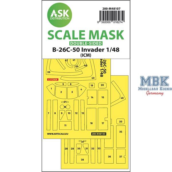 Artscale ASK200-M48107 B-26C-50 Invader double-sided mask self-adhesive