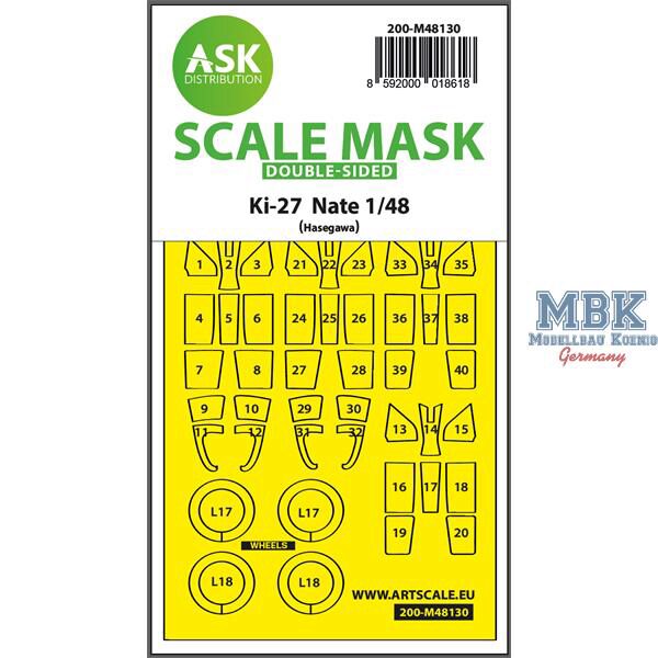 Artscale ASK200-M48130 Ki-27 Nate double-sided express mask for Hasegawa