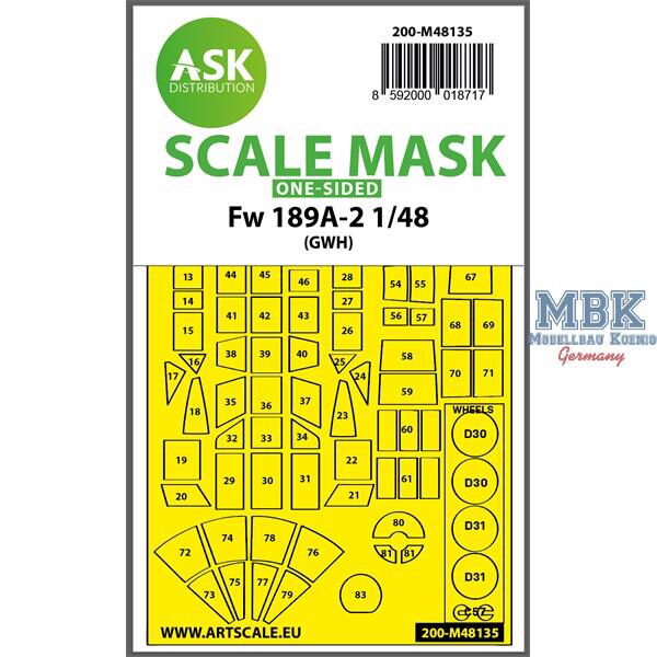 Artscale ASK200-M48135 Fw 189A-2 one-sided express mask for GWH