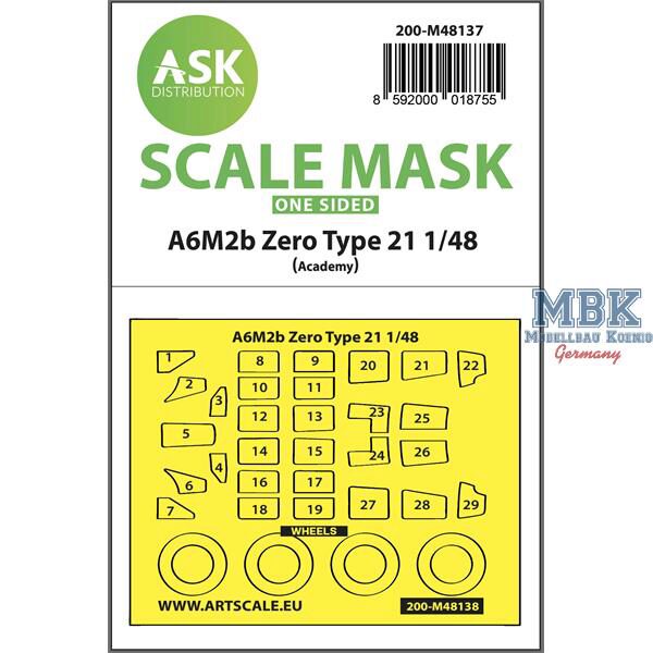 Artscale ASK200-M48137 A6M2b Zero Type 21 one-sided express mask Academy