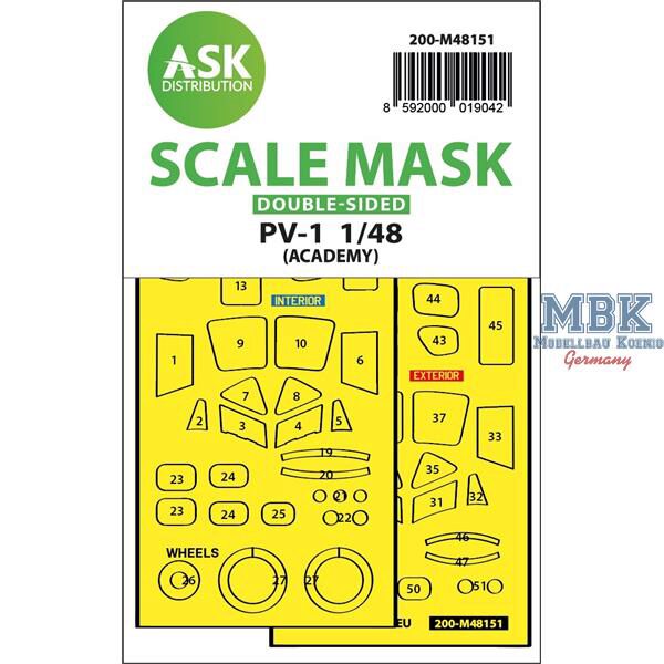 Artscale ASK200-M48151 PV-1 Ventura double-sided express fit mask Academy