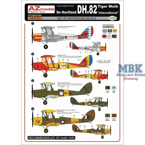 AZ Models AZA7031 DH-82 Tiger Moth „International“