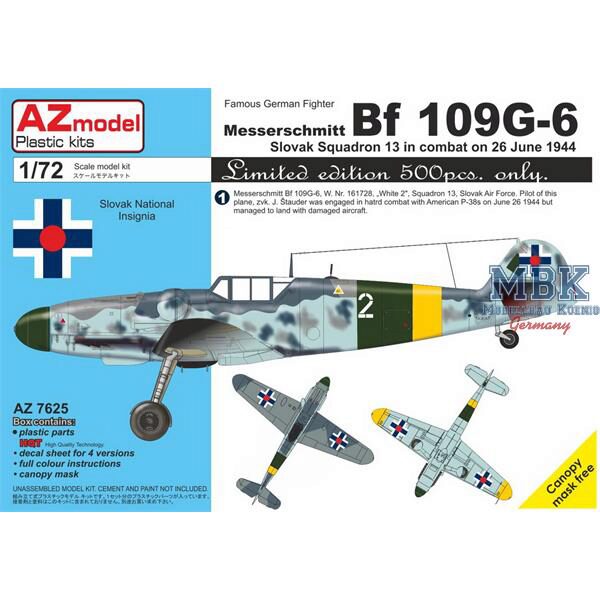 AZ Models AZM7625 Messerschmitt Bf-109G-6 Slovak Sq.13 26 June 1944