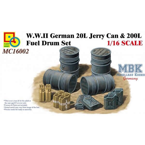CLASSY HOBBY CLS16002 German 20l Jerry Can & 200l Fuel 1:16