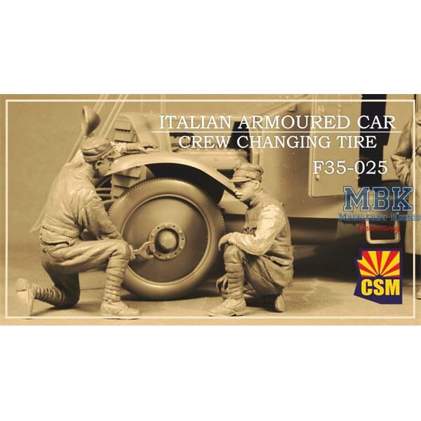 Copper State Models CSM-F35025 Italian Armoured Car Crew changing Tire