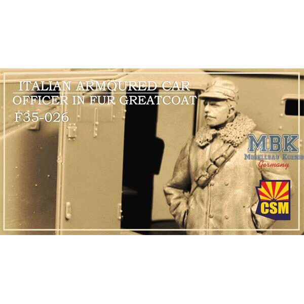 Copper State Models CSM-F35026 Italian Armoured Car Officer in Fur Greatcoat