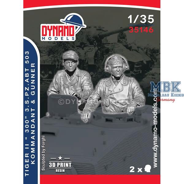 Dynamo Models DYM35146 Tiger II “300” s.Pz.Abt 503 Kommandant & Gunner