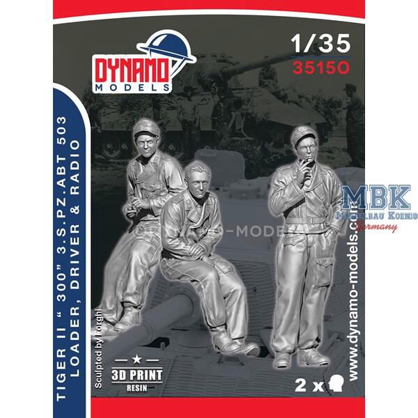 Dynamo Models DYM35150 Tiger II “300” s.Pz.Abt 503 Loader, Driver & Radio
