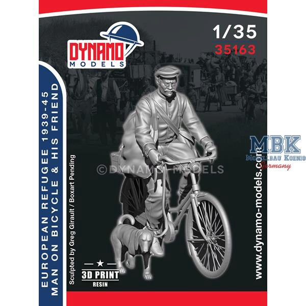 Dynamo Models DYM35163 Civilian - Refugee Man on Bicycle and his Friend