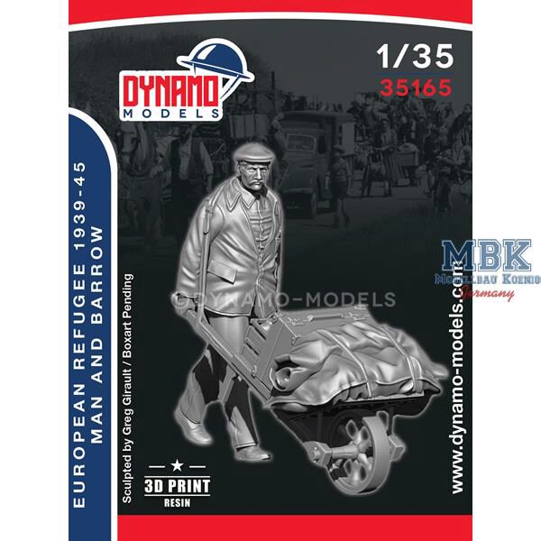 Dynamo Models DYM35165 Civilian - Refugee Man and Barrow