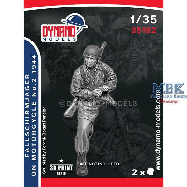Dynamo Models DYM35182 Fallschirmjäger on motorcycle No.2 - Normandy 1944