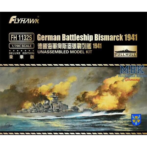 FLYHAWK FH1132S German Battleship Bismarck 1941 (Deluxe Edition)