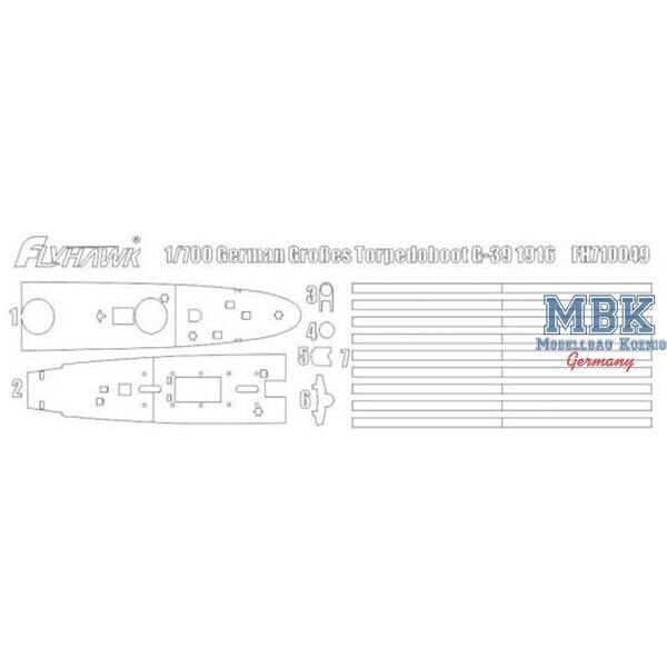 FLYHAWK FH710049 Torpedoboot G-39 Paint mask (FH1309)