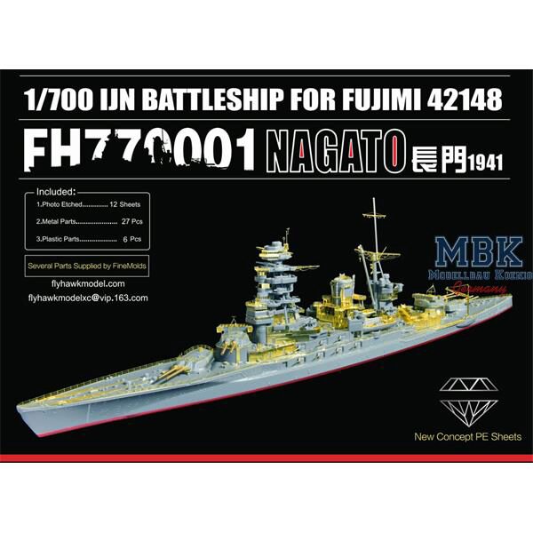 FLYHAWK FH770001 IJN Battleship Nagato PE Sheet (Fuj42148)