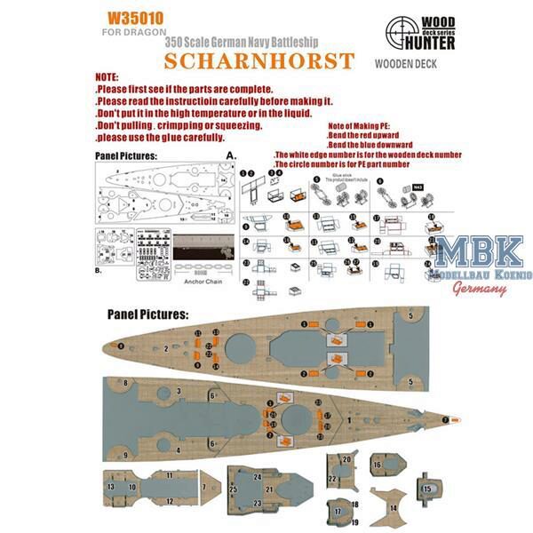FLYHAWK FHW35010 WWII German Battlecruiser Scharnhorst Dragon 1040