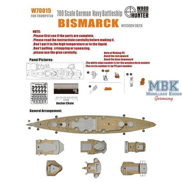 FLYHAWK FHW70015 WWII German Battleship Bismarck