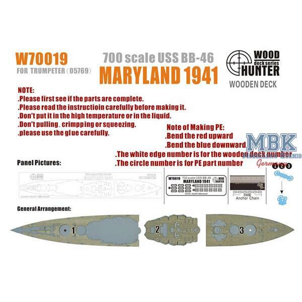 FLYHAWK FHW70019 USS BB-46 Maryland 1941