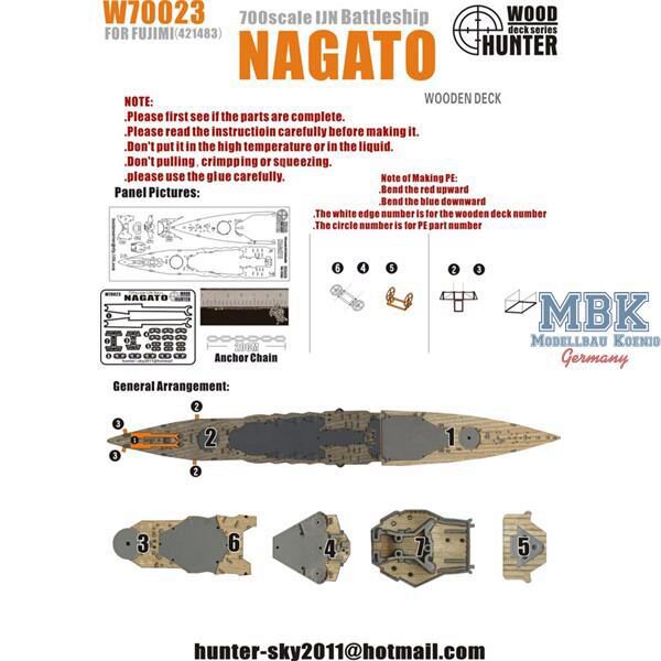 FLYHAWK FHW70023 WWII IJN Nagato Battleship