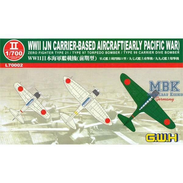 GREAT WALL HOBBY L70002 WWII IJN Carrier Aircraft Early Pacific War 1:700