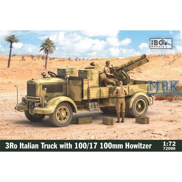 IBG-Modellbau IBG72098 3Ro Italian Truck with 100/17 100mm Howitzer
