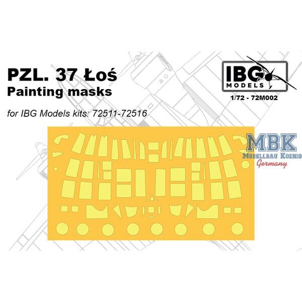 IBG-Modellbau IBG72M002 PZL.37 Los Painting Masks set