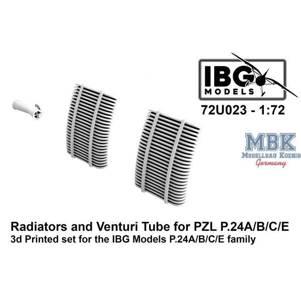 IBG-Modellbau IBG72U023 Radiators and Venturi Tube for PZL P.24A/B/C/E-3D