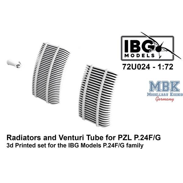 IBG-Modellbau IBG72U024 Radiators and Venturi Tube for PZL P.24F/G - 3D