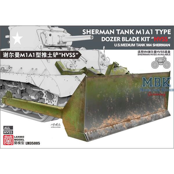 LANMO Model LAN-LM35005 Sherman Tank M1A1 Type Dozer Blade Kit (HVSS)