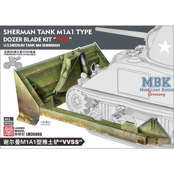LANMO Model LAN-LM35006 Sherman Tank M1A1 Type Dozer Blade Kit (VVSS)