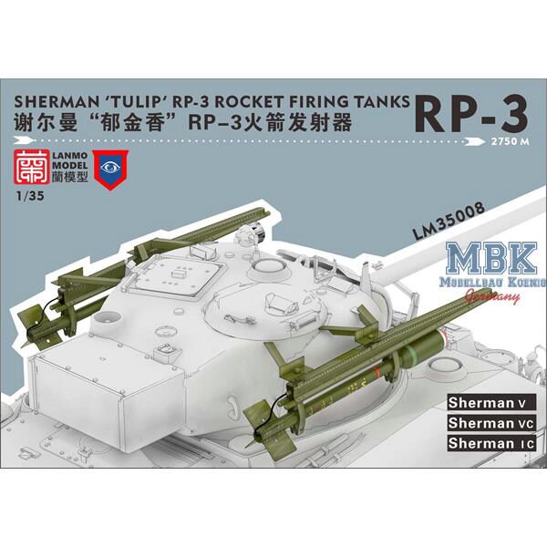 LANMO Model LAN-LM35008 Sherman TULIP RP-3 Rocket Firing Tanks