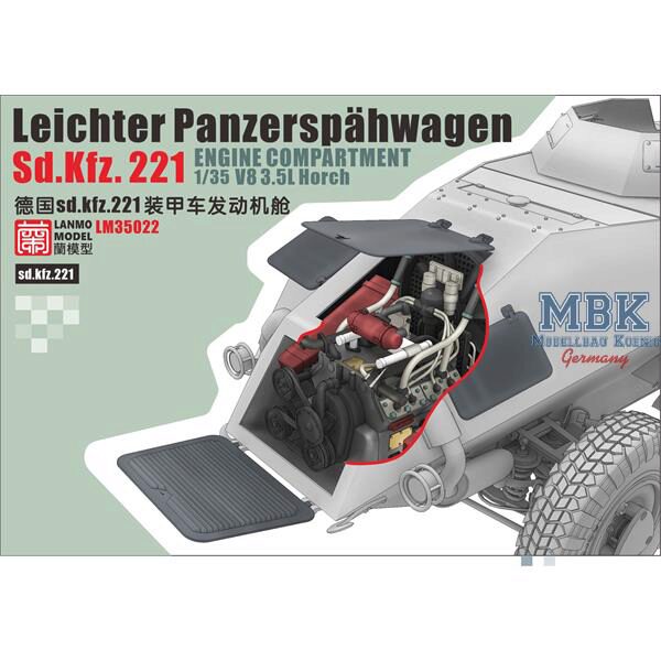 LANMO Model LAN-LM35022 WWII Sd.Kfz.221 engine compartment