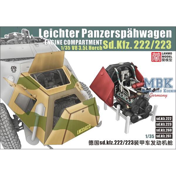 LANMO Model LAN-LM35023 WWII Sd.Kfz.222/223 engine compartment
