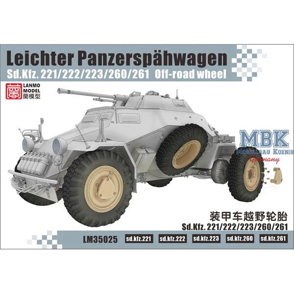 LANMO Model LAN-LM35025 WWII Sd.Kfz. 221/222/223/260/261 Off-road wheels