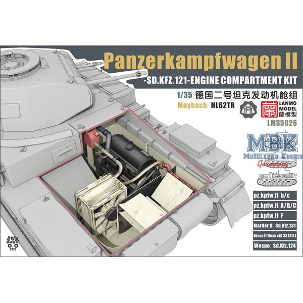 LANMO Model LAN-LM35026 Panzerkampfwagen II Engine Compartment Kit